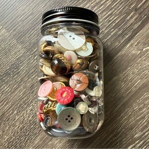 Small Jar of Vintage and Misc Buttons